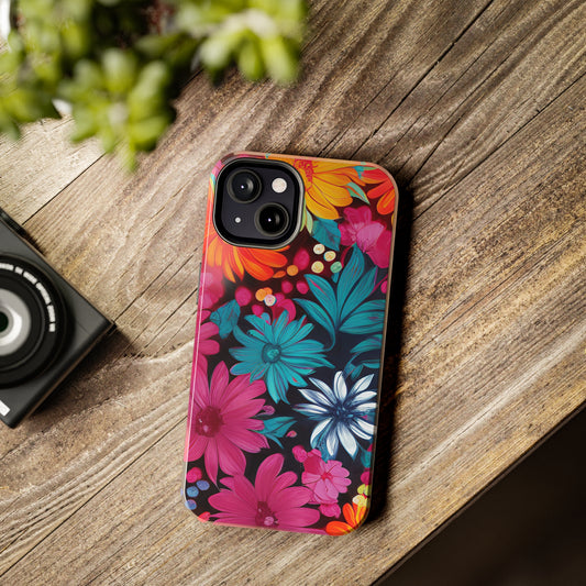 Multicolor Flower Pattern Tough Phone Cases