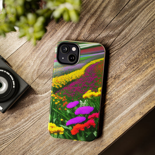 Flower Field, Bright Tough Phone Cases