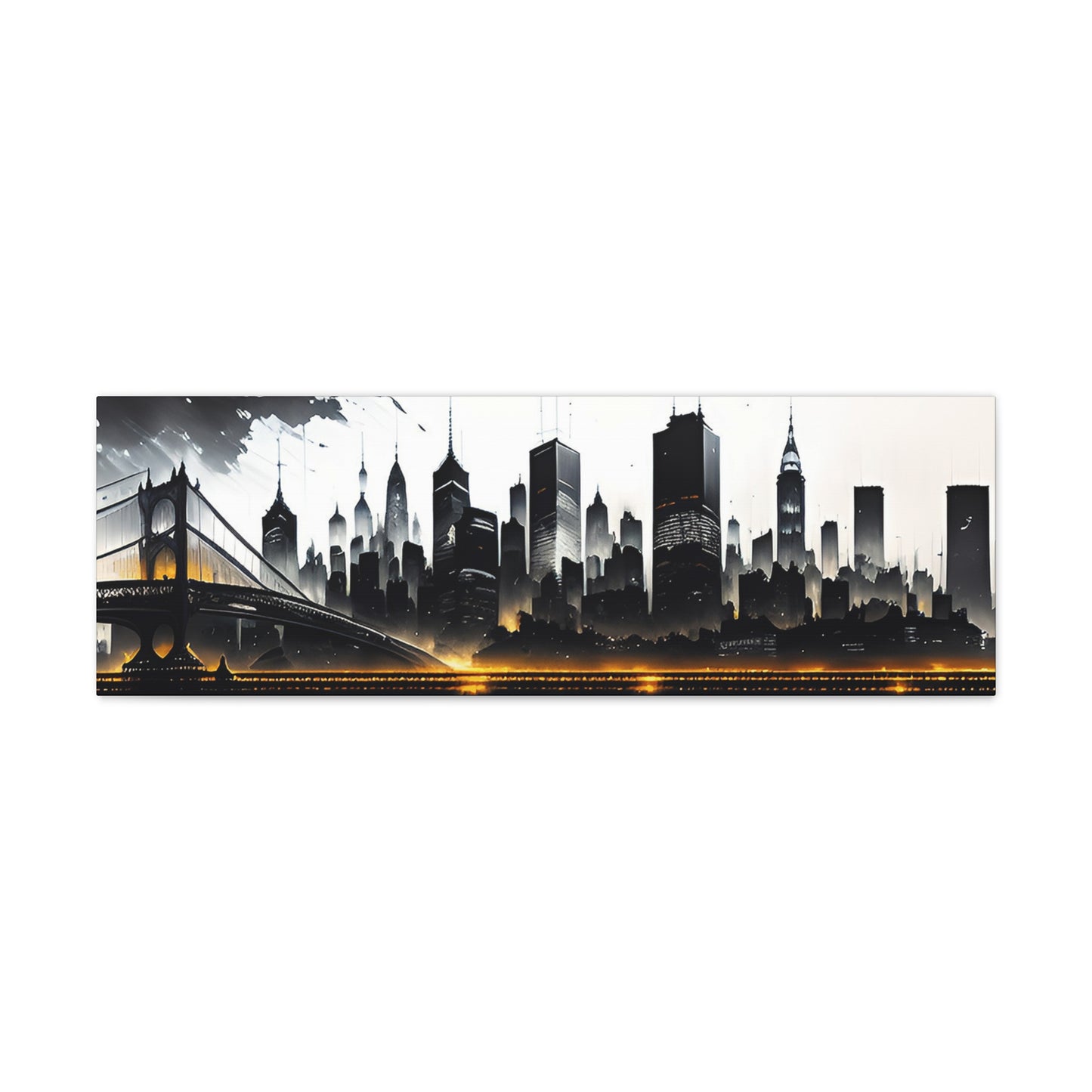 Abstract Cityscape, Canvas Wall Art, Black & White, Contrast, Living Room, Game Room, Bed Room