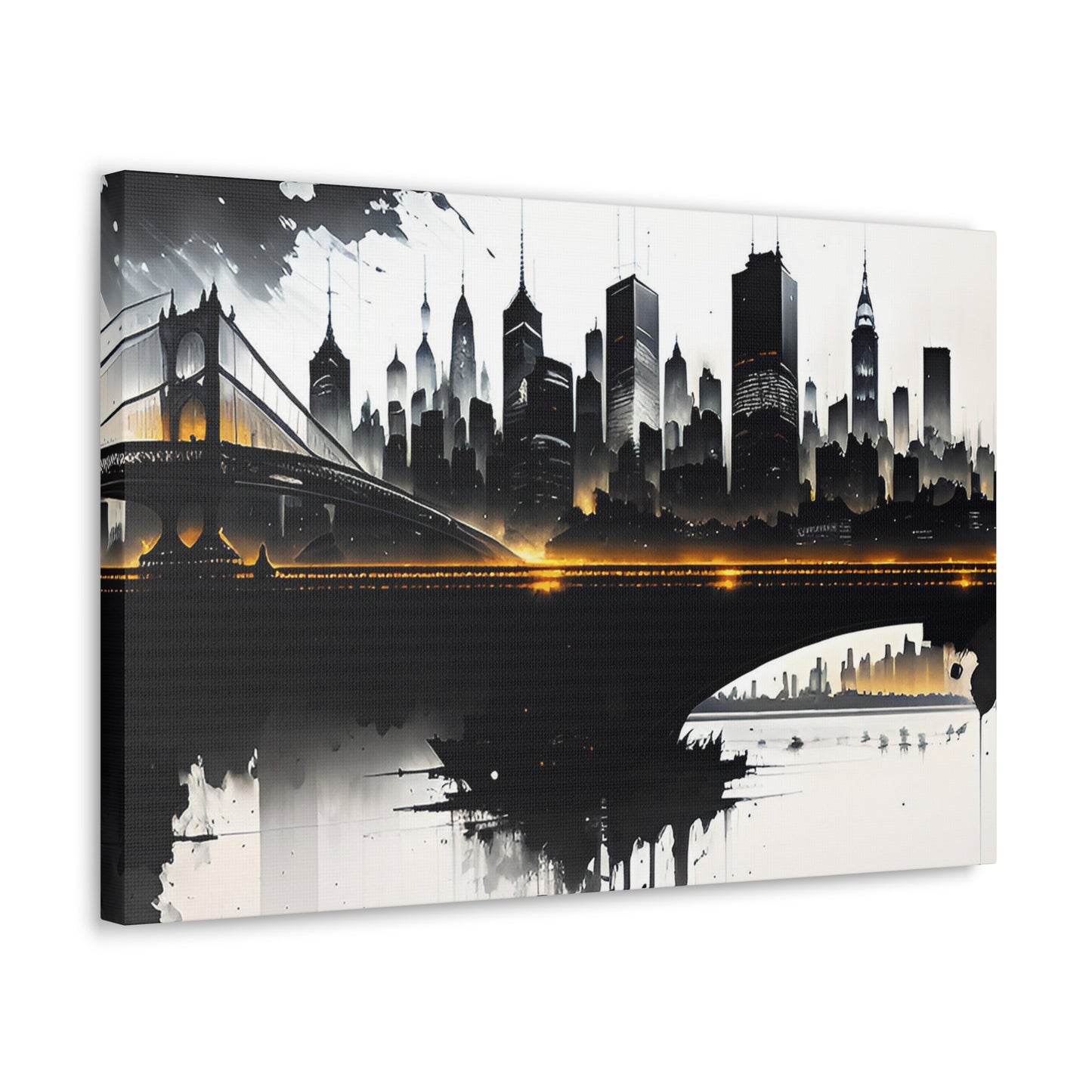 Abstract Cityscape, Canvas Wall Art, Black & White, Contrast, Living Room, Game Room, Bed Room