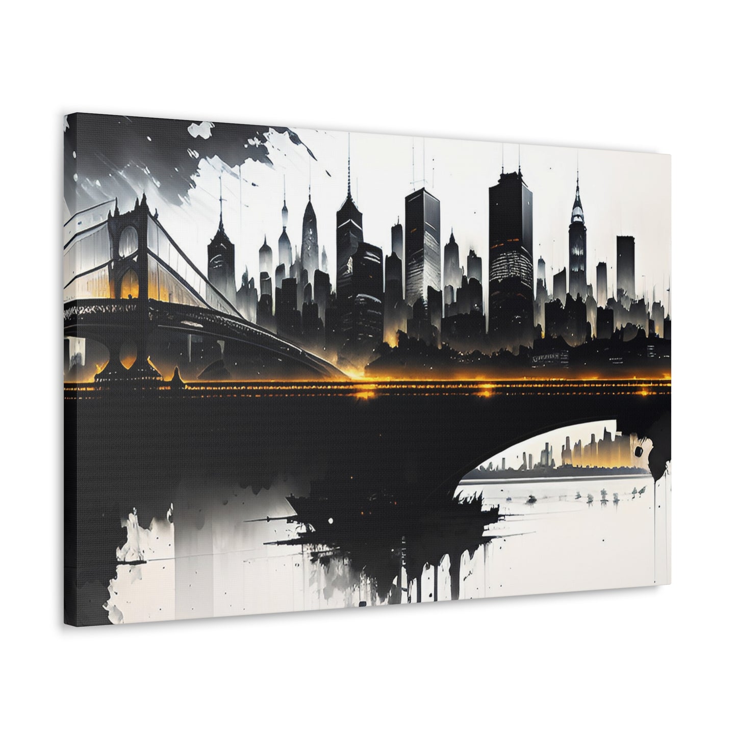 Abstract Cityscape, Canvas Wall Art, Black & White, Contrast, Living Room, Game Room, Bed Room