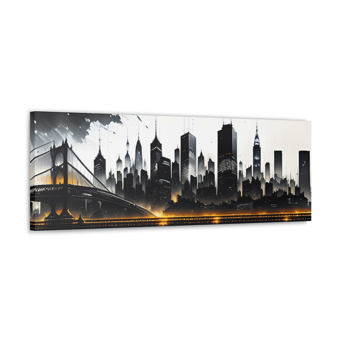 Abstract Cityscape, Canvas Wall Art, Black & White, Contrast, Living Room, Game Room, Bed Room